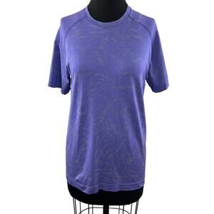 LULULEMON Chai Purple Activewear Metal Vent Top Crew Neck Short Sleeve S Small